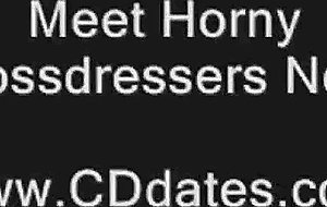 Amateur crossdresser jerks cock