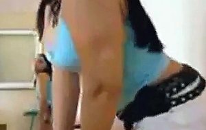 Sexy busty chick grinding her ass booty shake