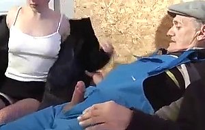 Horny old man gets some