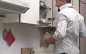 Hot sex in a kitchen