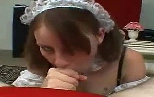 Sexy teen Ginger takes cumshots in her mouth