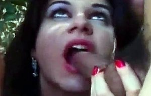 Filthy tranny giving head & gets anilingus
