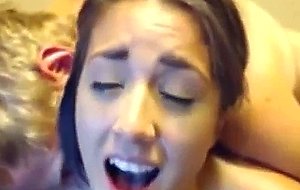 Skinny college teen girlfriend gets hammered in doggy style