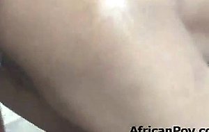 Amateur booty black babe fucked doggystyle by big white dick on pov