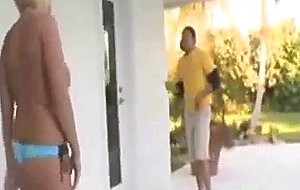 Big tit blond fucked by the pool guy