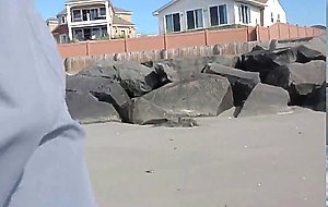 Jerking off on public beach-Big Cum Shot-Hairy Bear