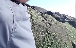 Jerking off on public beach-Big Cum Shot-Hairy Bear