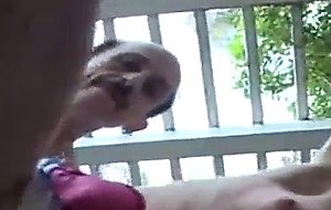 Young brunette takes old cock from behind