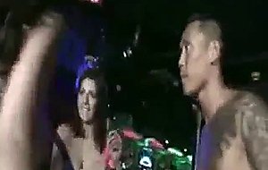 Luscious brunette fucked at a club