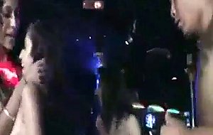 Luscious brunette fucked at a club