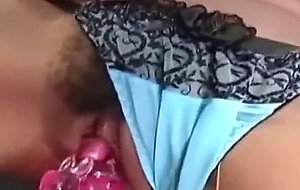 Hairy asian teen made to squirt