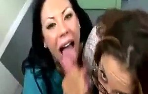 Cfnm nurse and doctor devour cumshot from big cock