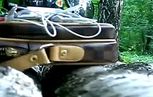 Russian teen girl sucking cock outside