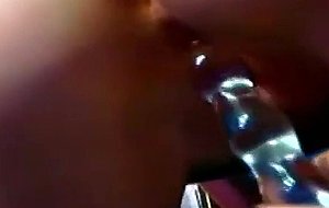 Girl hng fun with her glass vibrator