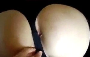 Doggy style anal with her thongs on