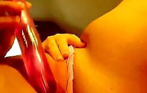 Wet puffy pussy masturbation on close-up