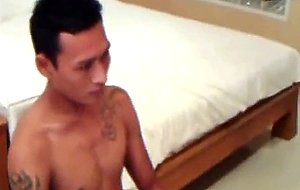 Straight asian guy jacking off