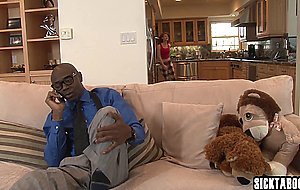 Stepdaughter Abby Rains thanks her black stepdad and sucked his big dick