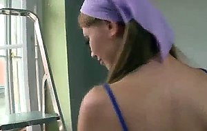 Sexy russian teen cleaning lady pov bj