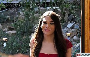 Small tits shemale gf Jessy Bells sucks and gets buttfucked