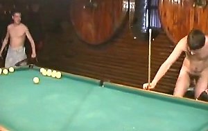 Russian Soldiers Play Pool in Nude