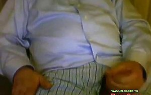 Dad big cock cums on shirt