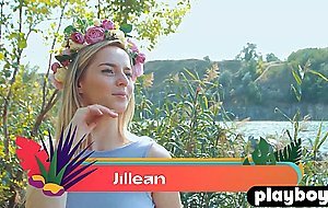 Sexy natural teen model with perfect natural boobs Jilean amazing posing