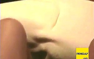 playing with his cock and hands while he