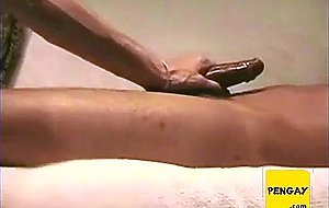 playing with his cock and hands while he