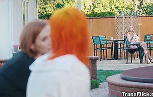 Ts babes Jean Hollywood and Shiri Allwood gives Kenzie Anne a hot massage