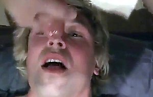 Fucking the twink's mouth and cumming on his face