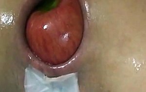 Big Red Apple In Tiny Asian Ass