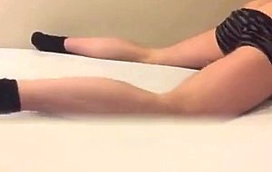 Pillow humping fuck cum inside