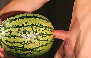 water melon cum - fucking a melon and cumming
