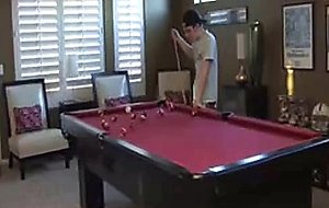College boys play pool