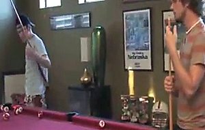 College boys play pool