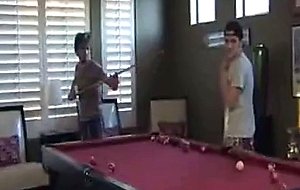 College boys play pool