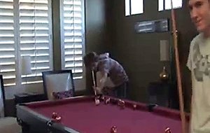 College boys play pool