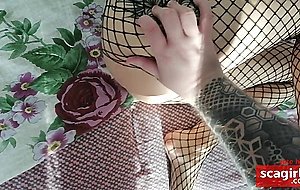 he saw me in a sexy mesh and fucked in all holes, anal creampie