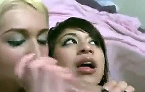 Teen best friends sharing a facial