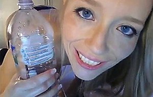 Blonde Beautiful Chick having fun with a dildo