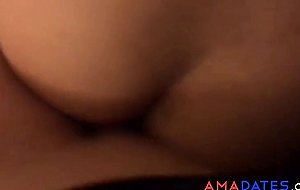 Cute 25 year old fucked from behind, creamy pussy.