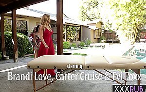 Evi Fox enjoys pussy licking by lesbians Brandi Love and wet Carter Cruise