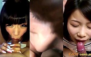 Three Japanese Girls Suck Cocks