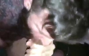 Tatted up Daddy showing off his awesome throat skills