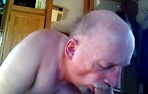 Grandpa really enjoy sucking fat old cock