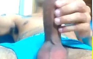 Hot latino boy showing his big cock on webcam