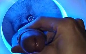 Blue Vision Gloryhole Big cock cum on tongud