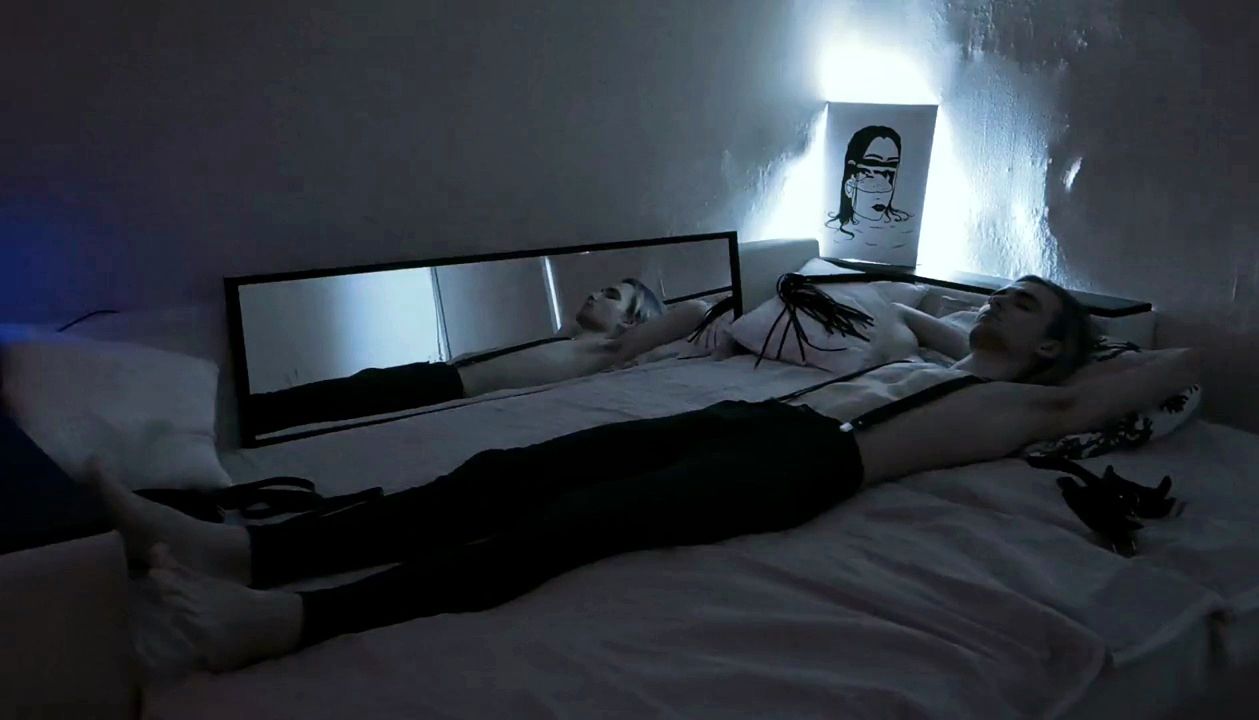 A woman’s submissive pose