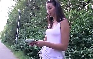 Sexy czech brunette amateur has public sex